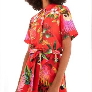 Farm Rio Red Macaw Romper